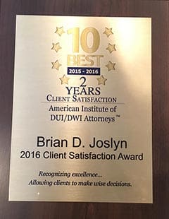 10 Best - American Institute of DUI/DWI Attorneys - 2 Years Client Satisfaction
