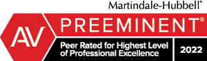 Martindale Hubbell 2022 AV Preeminent Peer Rated for Highest Level of Professional Excellence