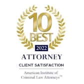 The American Institute of Criminal Law Attorneys: 10 Best Attorneys 2022 Badge
